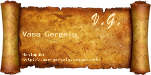 Vass Gergely névjegykártya
